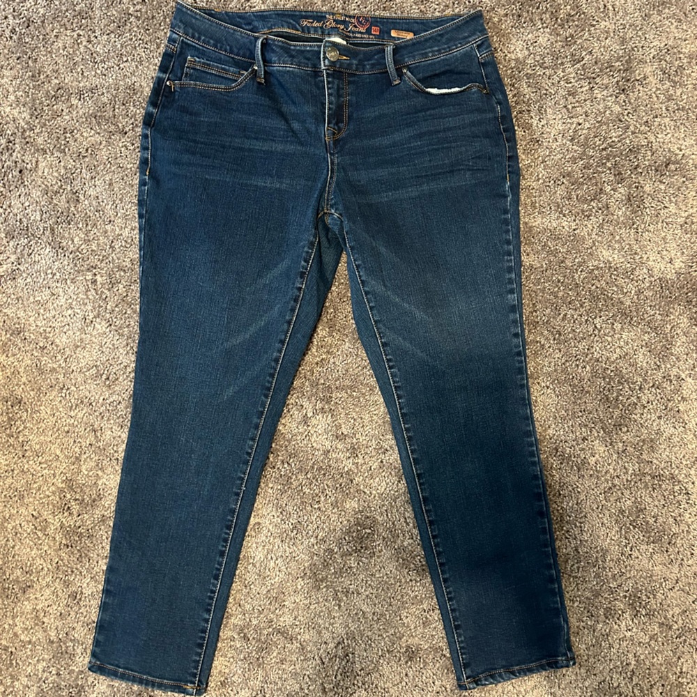 Faded glory ultimate skinny crop jeans, size 14 P